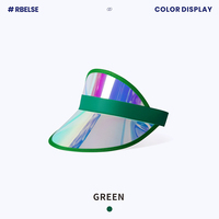 Casquette Pare-Soleil en PVC Personnalisable en Gros, Visière Laser Colorée Tendance pour l'Été avec Logo Personnalisé pour Tenues Décontractées