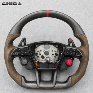 Volant en cuir brun mat en fibre de carbone personnalisé, adapté aux Audi RS A3 A4 A5 A6 A7 R8 RS3 C7 Q5 Q7 S3 S5 8V B8 B9 Q3 - Product Image 4