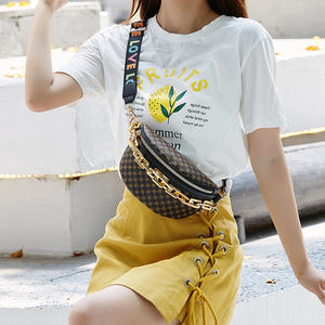 Riñonera de Moda con Estampado de Leopardo para Mujer, Bolso de Cintura de Lona de Diseño de Lujo con Cadena Dorada Gruesa y Correa Jacquard, Novedad 2026 - Product Image 4