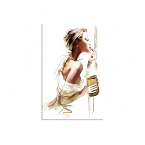 Printed <b>Canvas</b>: Woman Applying Lipstick - Fashion <b>Wall</b> Art,WRAPPED <b>CANVAS</b> - Product Image 2