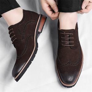 Zapatos Casuales de Cuero para Hombre, Estilo Inglés, Color Marrón, Plataforma Elevada, con Cordones, Transpirables, para Bodas de Verano - Product Image 4