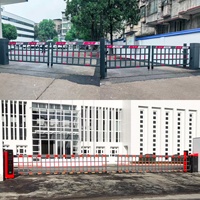 Barrière de parking à bras droit avec système de paiement automatique intégré, système de stationnement ANPR, accès par clé/carte/code, longueur personnalisable, fonctionnement nocturne