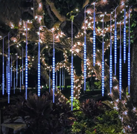 10 LED-Lichtschlangen im Meteorschauer-Stil, 30 cm und 50 cm, wasserdicht, für Weihnachten, Hochzeiten, Garten, Bäume, Feiertagsdekorationen im Freien