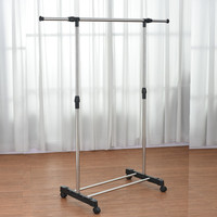 Porte-vêtements en acier inoxydable gain de place Extension Organisateur de vêtements en métal Hauteur réglable Porte-vêtements pour magasin Maison