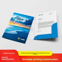 Enveloppe en papier kraft modèle A3 avec bande colorée, impression offset, vernie, sur mesure, dossier de brochure, impression de logo UV
