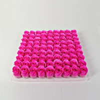 Vente en gros d'usine, 81 pièces/boîte, têtes de roses artificielles en savon, boîte cadeau, fleurs parfumées, décoration de mariage, fleurs artificielles en savon