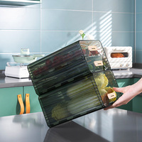 Boîte de rangement pour cuisine réfrigérateur Boîte de conservation des aliments congelés de style tiroir Couvercle de ruban adhésif transparent Boîte à oeufs de rangement rectangulaire