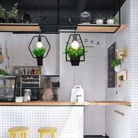 Lustre nordique contemporain en aluminium et verre avec éclairage LED pour magasin de vêtements, restaurant, café, entrepôt, maison, bureau
