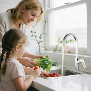 Vòi bếp hiện đại chất lượng cao Leelongs, điều chỉnh nhiệt độ, chất liệu đồng thau, dễ lắp đặt và vệ sinh - Product Image 5