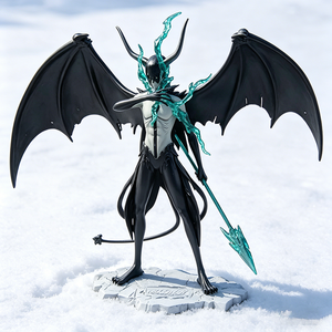 Figura de acción de demonio alado estilo <span class=keywords><strong>anime</strong></span>, estatua de resina detallada con lanza, regalo coleccionable de decoración de escritorio para fanáticos de la fantasía - Product Image 4