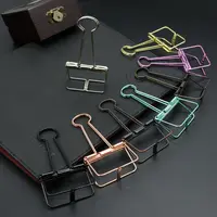 Modern Colorful Stationery Bulldog Paper Binder Clips Wholesale Large Square Black Office Stationery Skeletion Clip 19/32/51MM