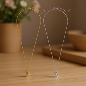 Collar con Colgante de Letra P Angelina, Acero Inoxidable, Chapado en Oro y Plata, Circonita Cúbica, Cadena de Serpiente, Joyería Minimalista Unisex para Regalo - Product Image 2