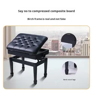 Taburete de Piano Ajustable de Madera Maciza para <span class=keywords><strong>Casio</strong></span>, para Uso Individual o Doble, Taburete de Piano Digital, Silla Ajustable para Niños, Universal para Guzheng - Product Image 2