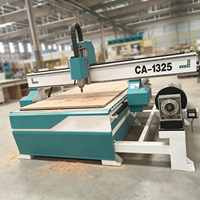 Routeur CNC à bois MEOKON 1325 4 axes avec axe rotatif latéral, machine de fraisage CNC pour bois cylindrique et plat 2D 3D