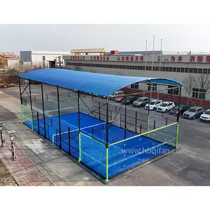 2024 10x20m आकार पेशेवर खरीद पैडल टेनिस कोर्ट टिकाऊ एब्स फ्रेम पैनोरामिक पैडल कोर्ट