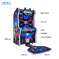 Machine de jeu vidéo musicale de danse d'arcade de centre commercial Pump It Up, machine de danse à tambour, machine de sport à vendre