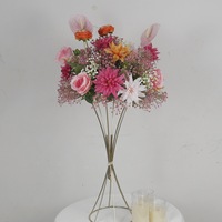 Boule de fleurs artificielles Gypsophile et Rose, Composition florale artificielle pour allée de mariage, centre de table, décoration de scène de fête