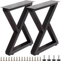 Pieds de chaise en acier allié robuste, design moderne en Z de 16 pouces, base de banc robuste pour table basse et projets de bricolage