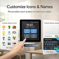 Oferta Especial: Interruptor Inteligente Tuya Wifi Zigbee Wifi Mesh de Pantalla Completa de 1/2/3/4 Botones para Cortinas y Luces, Compatible con Smart Living, Alexa y Google