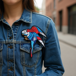 Applicazione termoadesiva Ilan Patch con disegno di pappagallo 9,5x11,5 cm per abbigliamento - Product Image 3