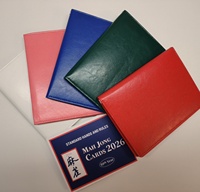 Tempat Kartu Permainan Mahjong Warna Merah Biru Hijau Putih, Tempat Kartu Peraturan Mahjong, Tempat Kartu Mahjong Warna Pink dari Kulit PU, Folio Kartu Mahjong Amerika