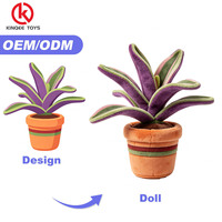 Peluche en forme de plante en pot violette, personnalisable, mini figurine promotionnelle en tissu doux, certifiée CE, 12 cm, MOQ 100 pièces, OEM ODM