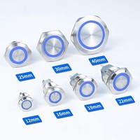 Bouton poussoir métallique à ressort soudé 12mm 16mm 19mm 22mm 25mm 30mm 40mm