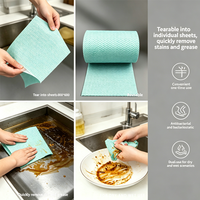 Rouleau de chiffons de nettoyage non tissés jetables, haute absorption et élimination rapide des taches