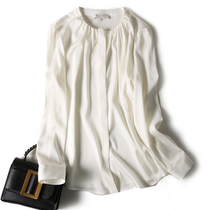 Camicetta di seta 90% di lusso da <span class=keywords><strong>donna</strong></span> <span class=keywords><strong>camicette</strong></span> di seta di gelso da <span class=keywords><strong>donna</strong></span> Casual con abbottonatura nascosta - Product Image 2