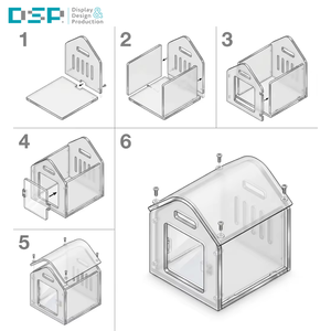 DSP Vietnam Factory Frosted Transparent Acrylic Dog House Pet Kennel for Small Dogs <b>Cats</b> Portable Assembly Pet Furniture - Product Image 4