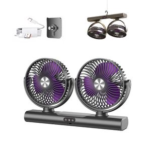 Ventilateur de bureau oscillant à double tête 3000 mAh avec veilleuse 2-en-1, ventilateur mural/de bureau USB, contrôle double indépendant, 3 vitesses - Product Image 1
