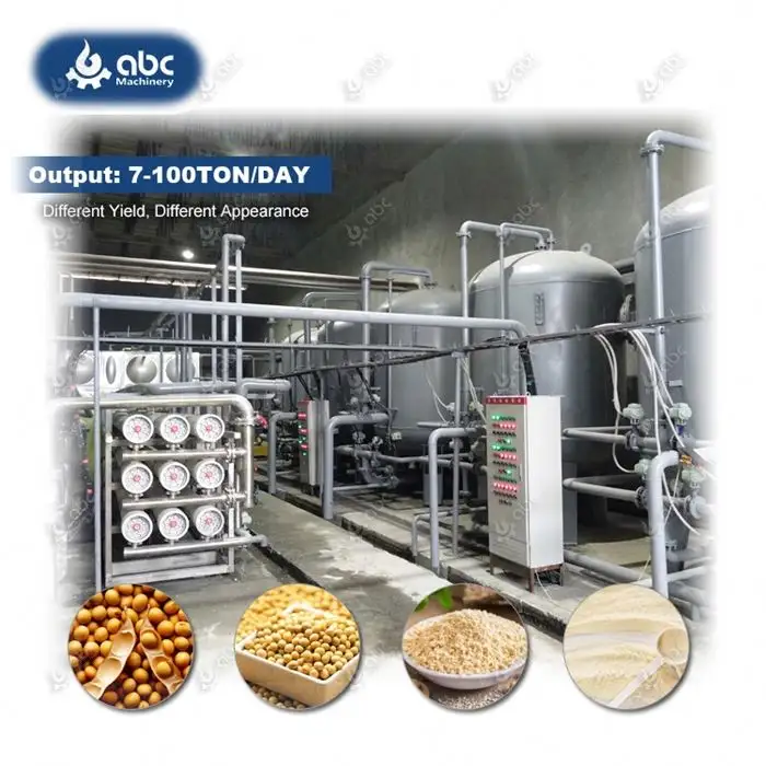 Machine complète de production de protéines de soja de soja au meilleur prix pour la fabrication de farine protéique isolante