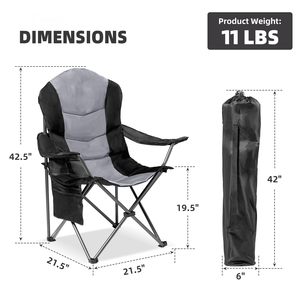 Portable Outdoor Travel Fishing Chair with <b>Cushioned</b> Armrest <b>Storage</b> Bag Cup Holder Folding Camping Beach Moon Fishing Chair - Product Image 3