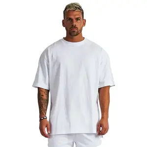 Fabricant chemises hommes grande taille 230gsm T-Shirt épais 100% personnalisé en coton uni T-Shirt oversize