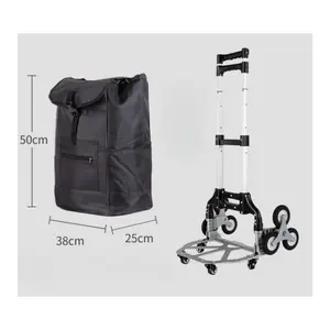 Multifunctionele Opvouwbare Canvas Winkelwagen Trolley Platform Rollende Draaibare Plastic Wielen Afneembare Waterdichte Boodschappentas