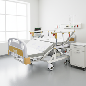 2-Handige Handmatige Verpleegbed ISO-gecertificeerd Staal ABS Medische Apparatuur met Verstelbare Functies Ziekenhuisbed - Product Image 3