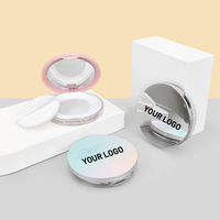 Étui vide pour poudre cosmétique à fermeture à pression avec miroir HD, mini tamis élastique et houppette, idéal pour les voyages (Marque Privée)