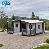 Maison conteneur pliable 20 pieds, maison préfabriquée moderne, module de logement portable avec cuisine et salle de bain, maisons conteneurs extensibles