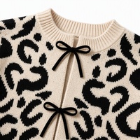 Vêtements en tricot pour enfants personnalisés OEM & ODM, tricot côtelé à manches longues, col rond, devant ouvert, style preppy, automne-hiver, acrylique