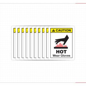 ระวังพื้นผิวที่ร้อน ห้ามสัมผัส ป้ายเตือน ใส่ถุงมือ ระวังอันตรายจากไฟไหม้ ประกาศความปลอดภัย - Product Image 6
