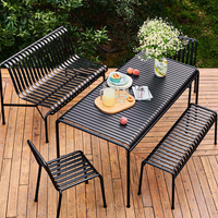 Meubles de restaurant en métal de haute qualité, modernes et confortables pour l'extérieur, ensemble de tabouret de table et de chaise en alliage d'aluminium