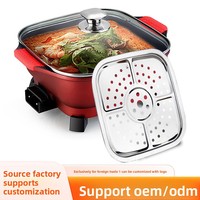 Casserole électrique multifonction antiadhésive avec corps métallique + pour usage domestique et en dortoir, pour plusieurs personnes