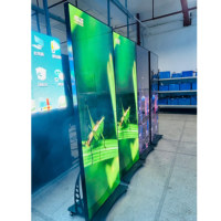 P1.86 Panneau d'affichage LED mobile sur pied avec cadre de poussée vertical pour kiosque et présentoir de produits