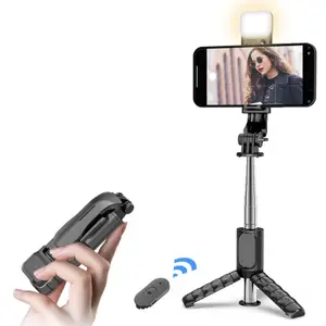 Palo De Selfie Q11s Live Broadcast Table Mobile Phone Tripod And Light Set Led Mini Selfie Stick
