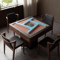 Machine à Mahjong Automatique en Bois Massif Noyer Noir, Nouveau Style Chinois, Design Haut de Gamme, Poussoir de Cartes Type Montagnes Russes