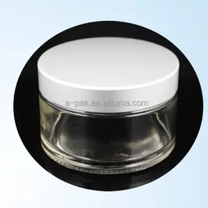 Frasco de vidrio vacío de alta calidad de 200g con tapa de metal para envases cosméticos