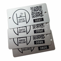 Étiquettes de codes-barres en métal acier inoxydable, gravées au laser, en aluminium, numéros de série, codes QR, étiquettes d'identification métalliques pour équipements