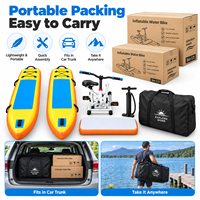 Bateau à pédales gonflable pliable portable, catamaran pour 1 personne, 120 kg, PVC, pour location en station balnéaire, sports nautiques