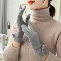 Gants thermiques élégants de couleur unie pour femmes, doigts tactiles flexibles, accessoire de mode multifonctionnel et durable pour l'extérieur en hiver