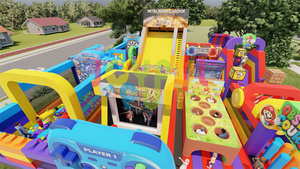 JOYFUL FUN <span class=keywords><strong>Parc</strong></span> à thème gonflable classique, aire de jeux gonflable extérieure pour enfants - Product Image 5